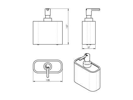 Gedy Ninfea dávkovač mýdla na postavení černá 138014