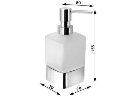 Gedy Lounge dávkovač mýdla na postavení mléčné sklo chrom 545513