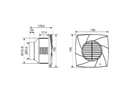 Cata CB-100 PLUS koupelnový ventilátor bílá 00840000