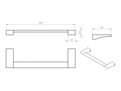 Gedy Glamour držák ručníků 300 x 82 mm chrom 572130