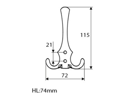 Aqualine háček velký chrom 10088