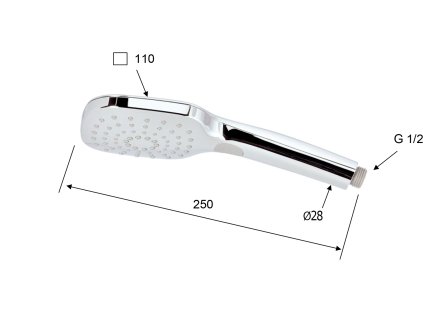 Sapho ruční masážní sprcha s tlačítkem 4 funkce chrom 1204-24