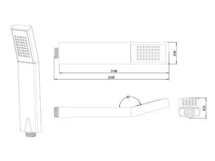 Sapho ruční sprcha 1 funkce chrom 1204-08
