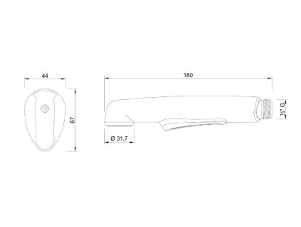 Sapho Deluxe bidetová ruční sprcha s držákem chrom 12327205017