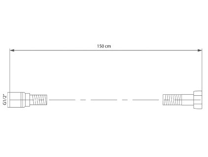 Sapho hladká sprchová hadice plastová 150 cm černá 1208-17