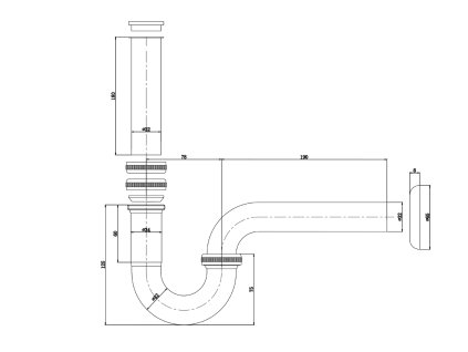Bruckner umyvadlový sifon 5/4 DN 32 mm chrom 151.210.1