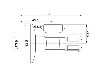 Bruckner rohový vřetenový ventil 1/2 x 3/8 chrom 181.867.1
