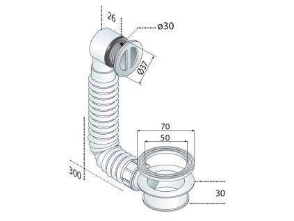 Omp Tea umyvadlový sifon s přepadem mřížka ABS chrom 247.304.0