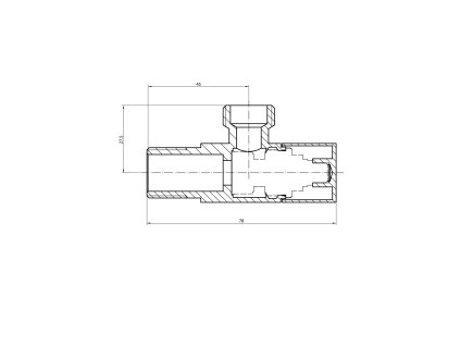 Aqualine rohový ventil 1/2 x 3/8 bez matky hranatý chrom 5318
