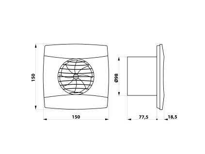 Cata UC - 10 koupelnový ventilátor axiální 8W potrubí 100 mm bílá 01200000