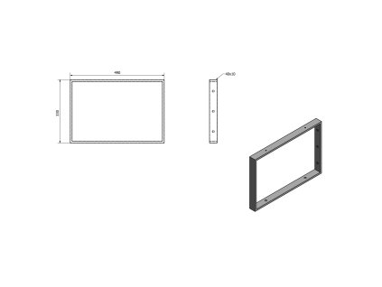 Sapho Podpěrná konzole 490 x 330 x 40 mm lakovaná ocel zlatá mat 1ks 30377
