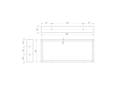 Sapho Podpěrná konzole 350 x 150 x 40 mm lakovaná ocel zlatá mat 1ks 30366