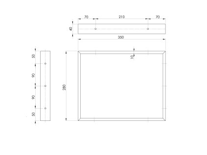 Sapho Podpěrná konzole 350 x 280 x 40 mm lakovaná ocel černá mat 1ks 30375