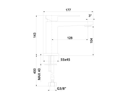 Sapho Latus stojánková umyvadlová baterie bez výpusti chrom 1102-72
