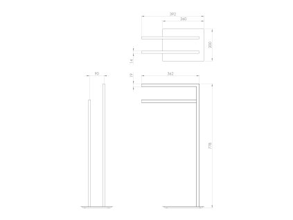 Gedy FELIX stojan s držákem ručníků hranatý chrom 133113