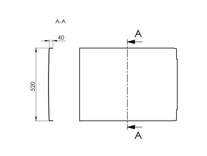 Polysan COUVERT panel boční 70 x 52 cm černá mat 72854.21