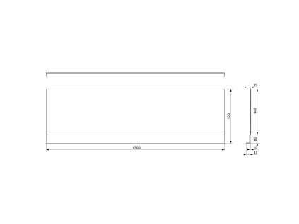 Polysan COUVERT NIKA panel čelní 170 x 52 cm černá mat 72848.21