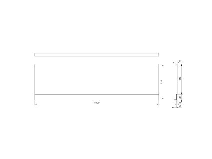 Polysan COUVERT NIKA panel čelní 180 x 52 cm černá mat 72847.21