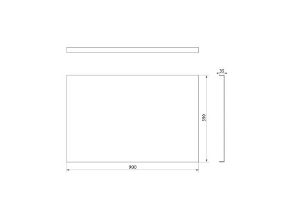 Polysan PLAIN panel boční 90 x 59 cm černá mat 72714.21