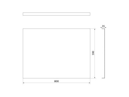 Polysan PLAIN panel boční 80 x 59 cm černá mat 72696.21