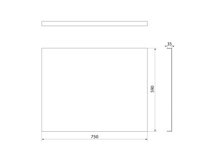 Polysan PLAIN panel boční 75 x 59 cm černá mat 72687.21