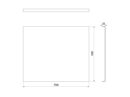Polysan PLAIN panel boční 70 x 59 cm černá mat 72669.21
