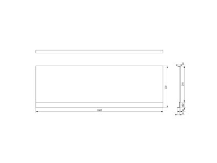 Polysan PLAIN NIKA panel 180 x 59 cm černá mat 72543.21