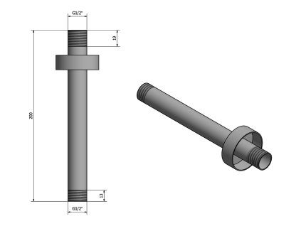Sapho Daniela sprchové ramínko 200 mm chrom 1205-05