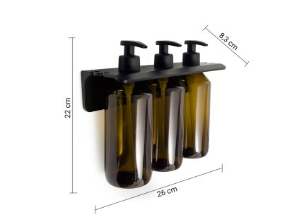 Gedy GROUPER trojitý dávkovač mýdla na zavěšení 500ml hnědá 2160