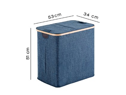 Gedy YOSHI koš na prádlo 53 x 51 x 34 cm bambus modrá 133805