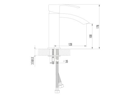 Sapho GINKO 35 stojánková umyvadlová baterie bez výpusti ECO kartuše chrom 1101-02-01