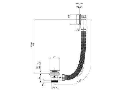 Polysan MARBLE vanová souprava bovden délka 800 mm bílá 11042.10