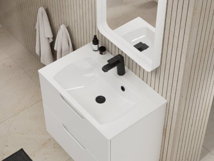 Ravak Classic Slim umyvadlo 80 x 45 x 17,4 cm otvor na baterii litý mramor bílá XJX01180001