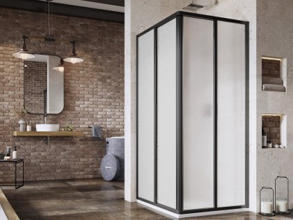 Ravak Supernova sprchový kout čtvercový 80 x 80 x 195 cm dvoukřídlé černá pearl 14V403O211S