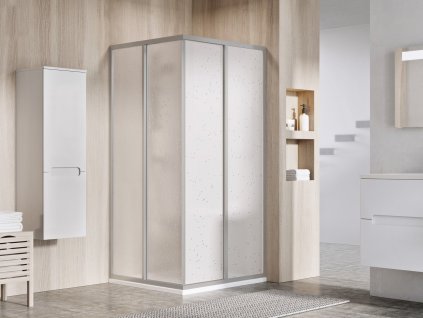 Ravak Supernova sprchový kout čtvercový 80 x 80 x 195 cm dvoukřídlé satin pearl 14V40UO211S