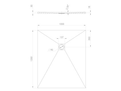 Polysan Treneca sprchová vanička z litého mramoru 120 x 100 cm s možností úpravy rozměru černá mat 84313.21
