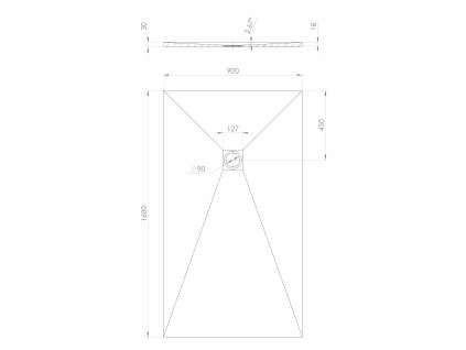 Polysan Treneca sprchová vanička z litého mramoru 160 x 90 cm s možností úpravy rozměru šedá mat 84311.31