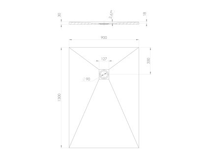Polysan Treneca sprchová vanička z litého mramoru 130 x 90 cm s možností úpravy rozměru bílá mat 84308.11