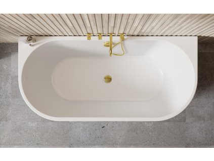 Besco Vica vana volně stojící 160 x 80 cm sifon chrom barva bílá VANVIC160NN