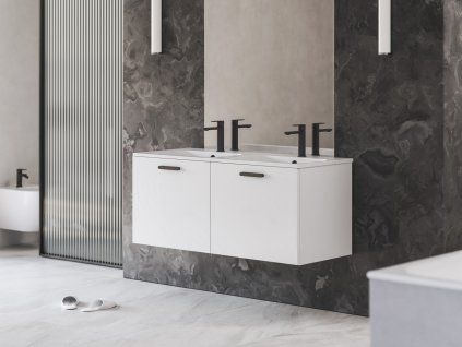 Ravak Chrome II koupelnová skříňka bez umyvadla 120 x 49 x 47 cm černá madla bílá X000001747