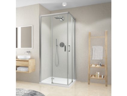 Roth Cariba Line čtvercový sprchový kout 80 x 80 x 202 cm posuvné brillant transaprent CI C2L/800_CI C2R/800