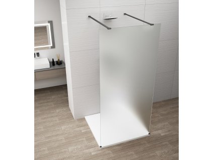 Polysan ESCA BLACK MATT sprchová zástěna 100 x 210 cm jednodílná k instalaci do prostoru černá sklo matné ES1110-06