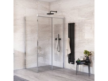 Roth Melina Line obdélníkový sprchový kout 160 x 120 x 205 cm posuvné pravá s pevnou stěnou brillant transparent MI D2R/1600+MI FX2/1200