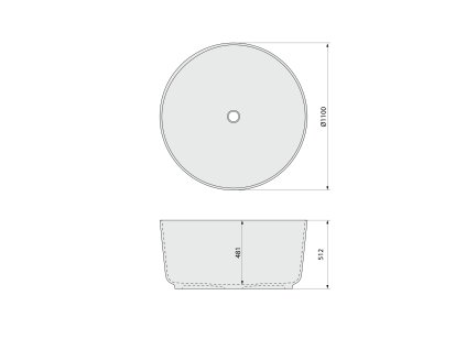 Polysan Estatis vana kulatá volně stojící 110 x 51 cm litý mramor bílá mat 93868