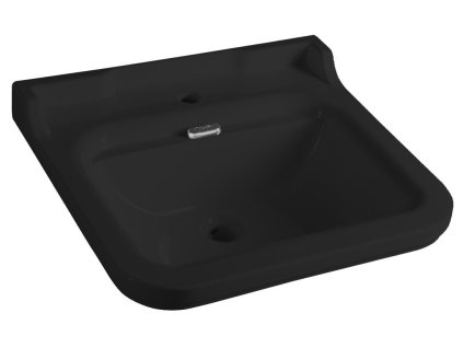 Kerasan Waldorf umyvadlo 60 x 55 cm s otvorem pro baterii s přepadem keramické černá mat 4140K7