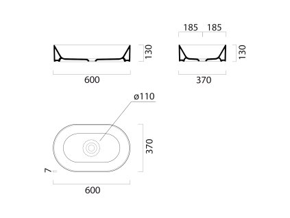 GSI Kube X umyvadlo na desku 60 x 37 cm bez otvoru pro baterii bez přepadu keramické béžová 945808