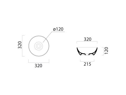 GSI Pura umyvadlo na desku 32 cm bez otvoru pro baterii bez přepadu keramické bílá Extra Glaze 885411