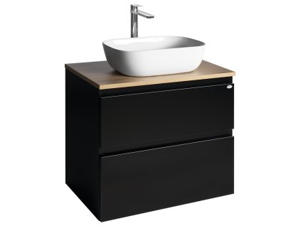 Aqualine Altair koupelnová skříňka 68 x 61,8 x 45,2 cm pod umyvadlo s deskou černá mat dub emporio AI670-01