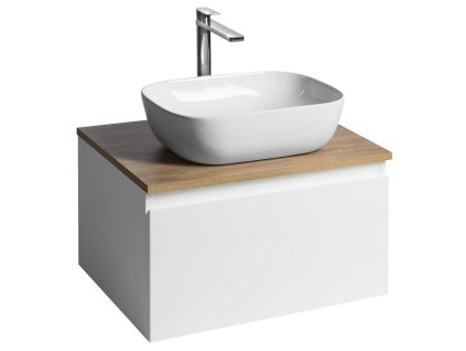 Aqualine Altair koupelnová skříňka 62,5 x 36,8 x 45,2 cm pod umyadlo s deskou bílá dub emporio AI267-02
