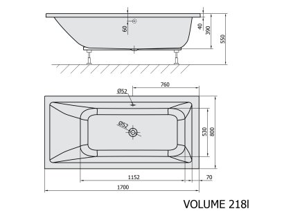 Polysan Mimoa vana obdélníková 170 x 80 cm akrylátová bílá 71713
